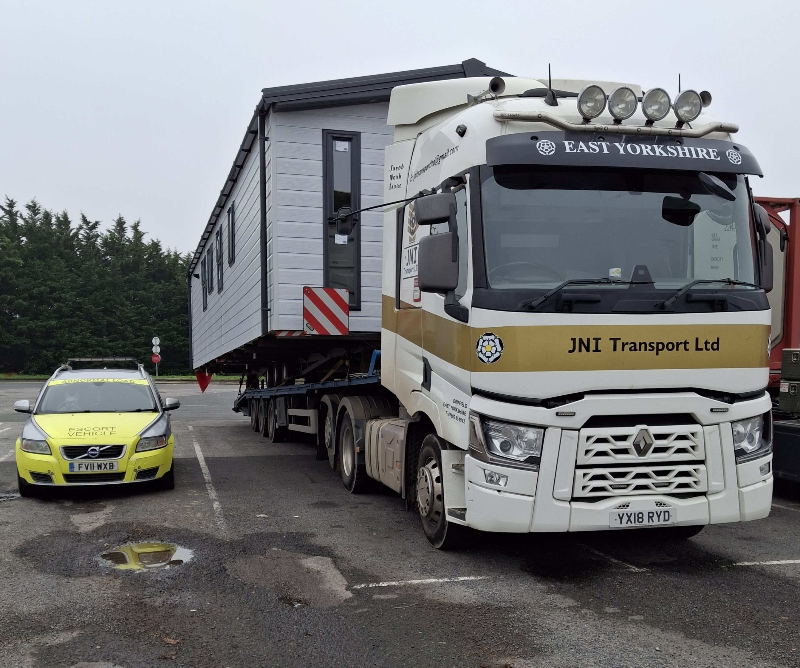 Static caravan, wide load